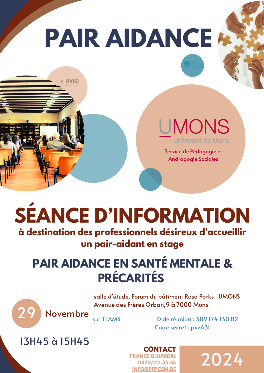 Séance d'information pair-aidance en santé mentale et précarité